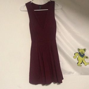 Maroon Dress with Interesting Neckline